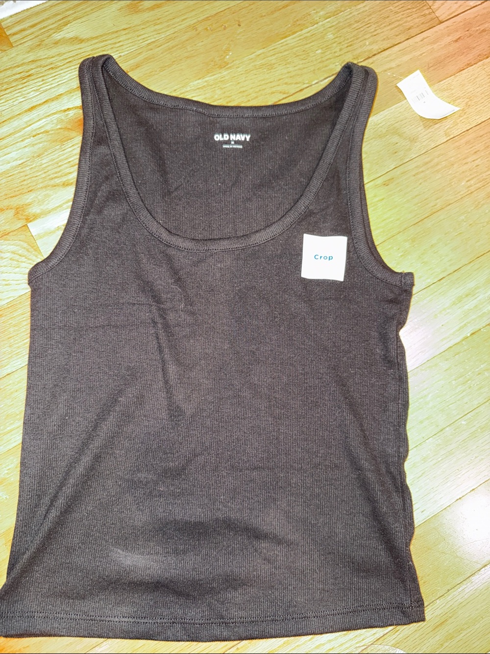 Old Navy Brown Ribbed Crop Tank Top